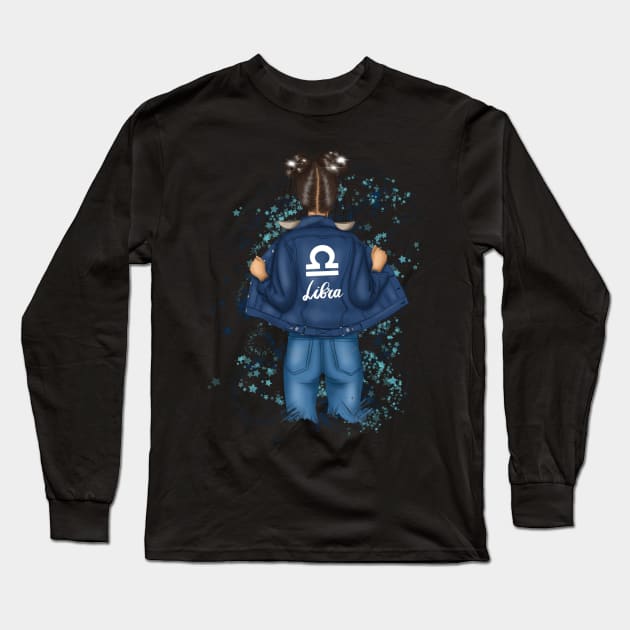 Libra Zodiac Girl Birthday Long Sleeve T-Shirt by Teewyld